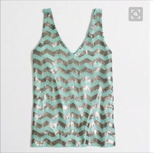 J. Crew Sequin Chevron Tank